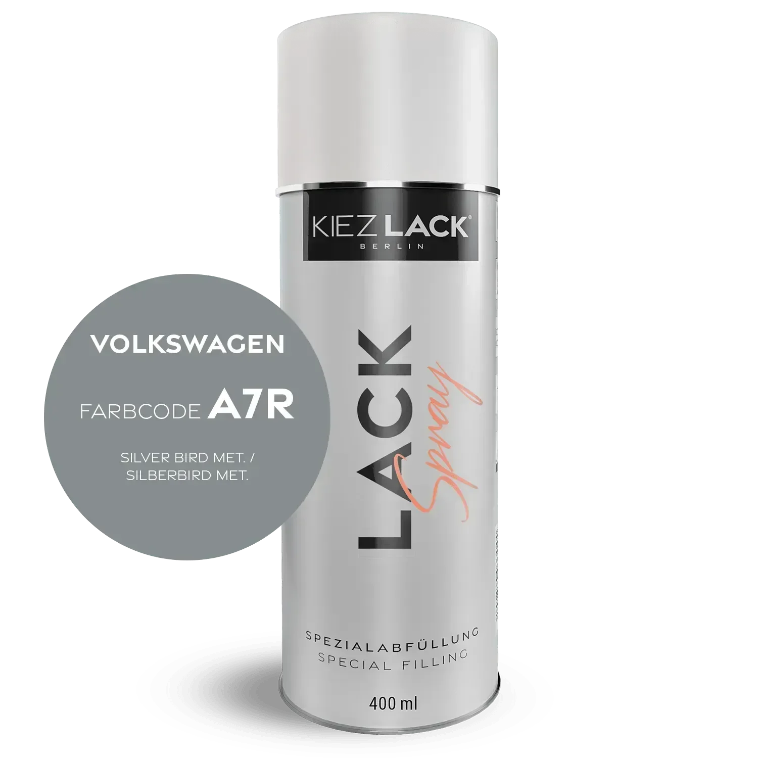 Kiezlack Lackspray Autolack Spraydose Volkswagen La7r SILVER BIRD MET.