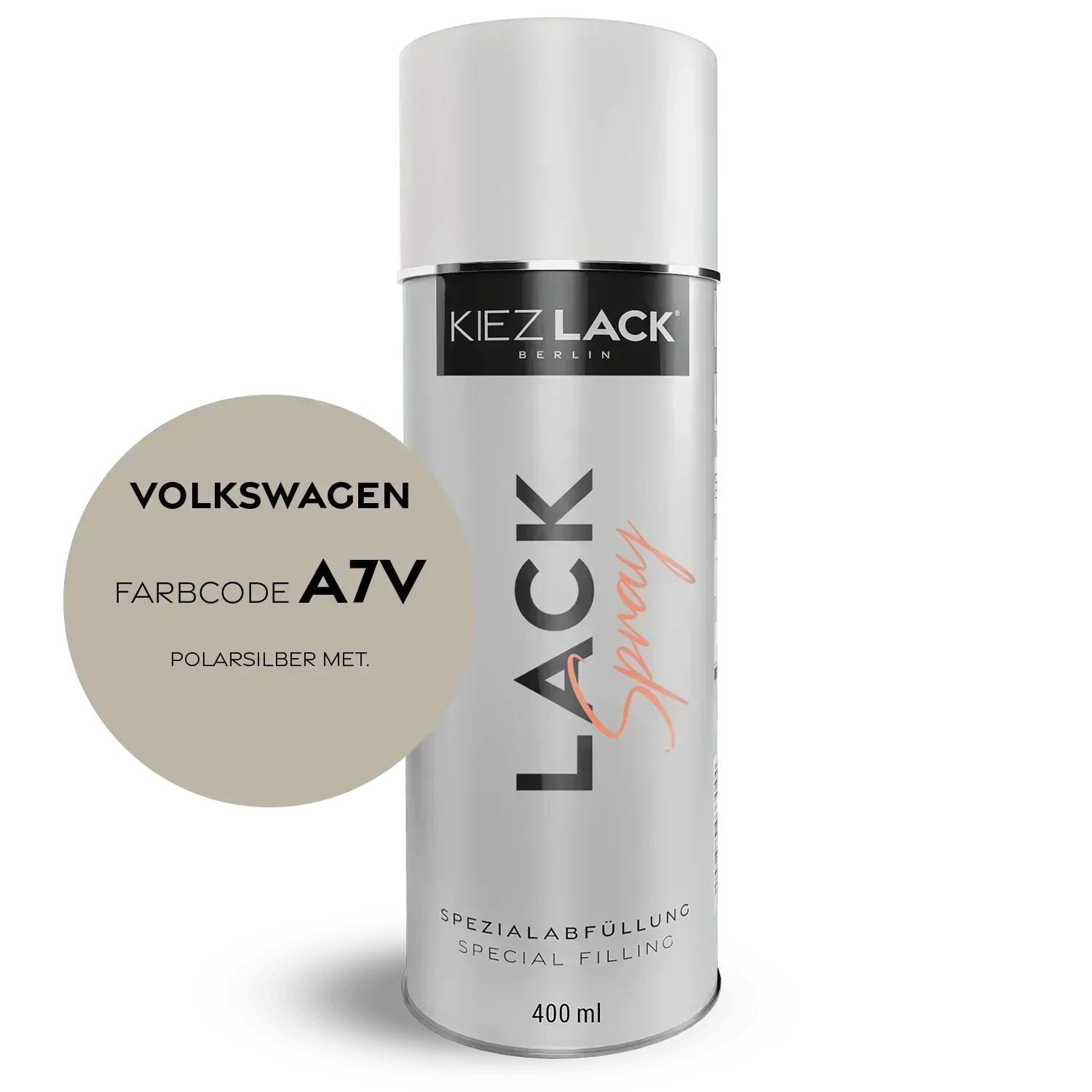 Kiezlack Lackspray Autolack Spraydose Volkswagen LA7V POLARSILBER MET.