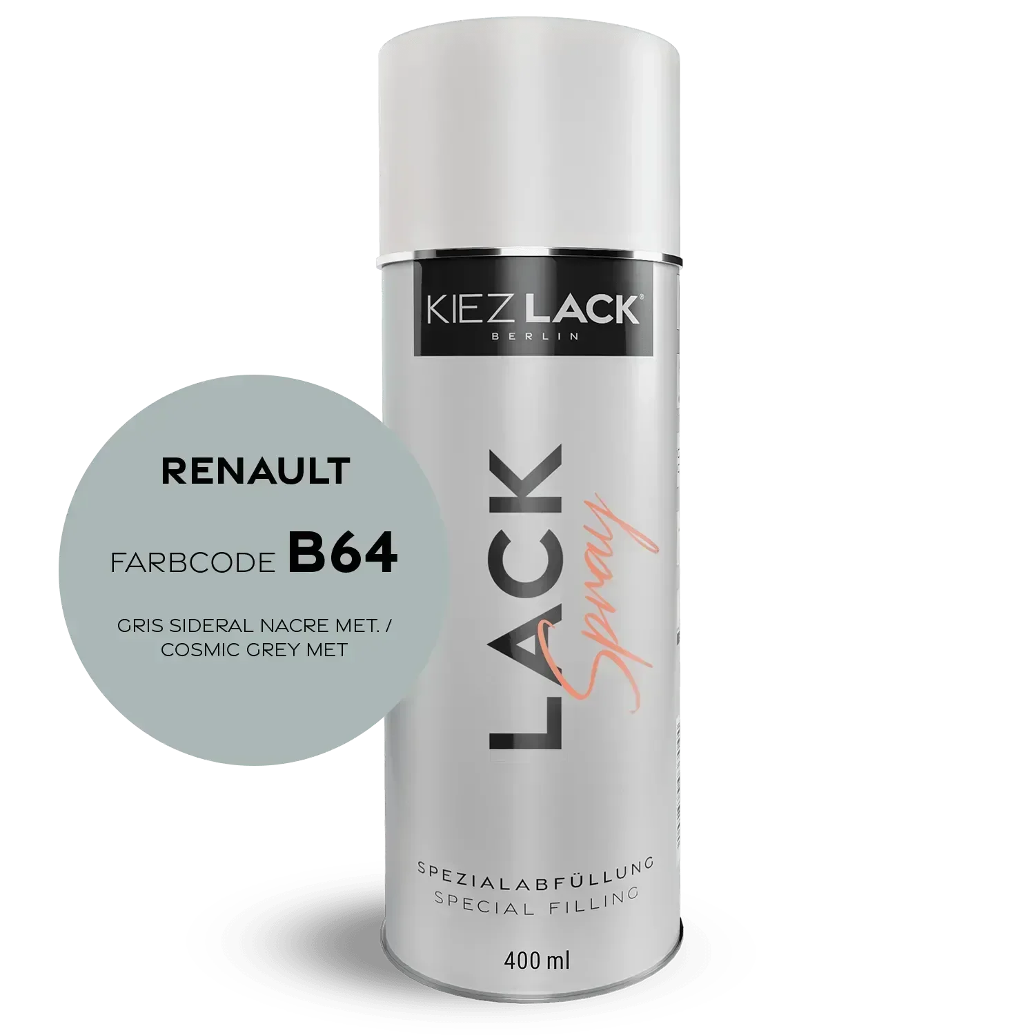 Kiezlack Autolack Spraydose Renault B64 GRIS SIDERAL NACRE MET.