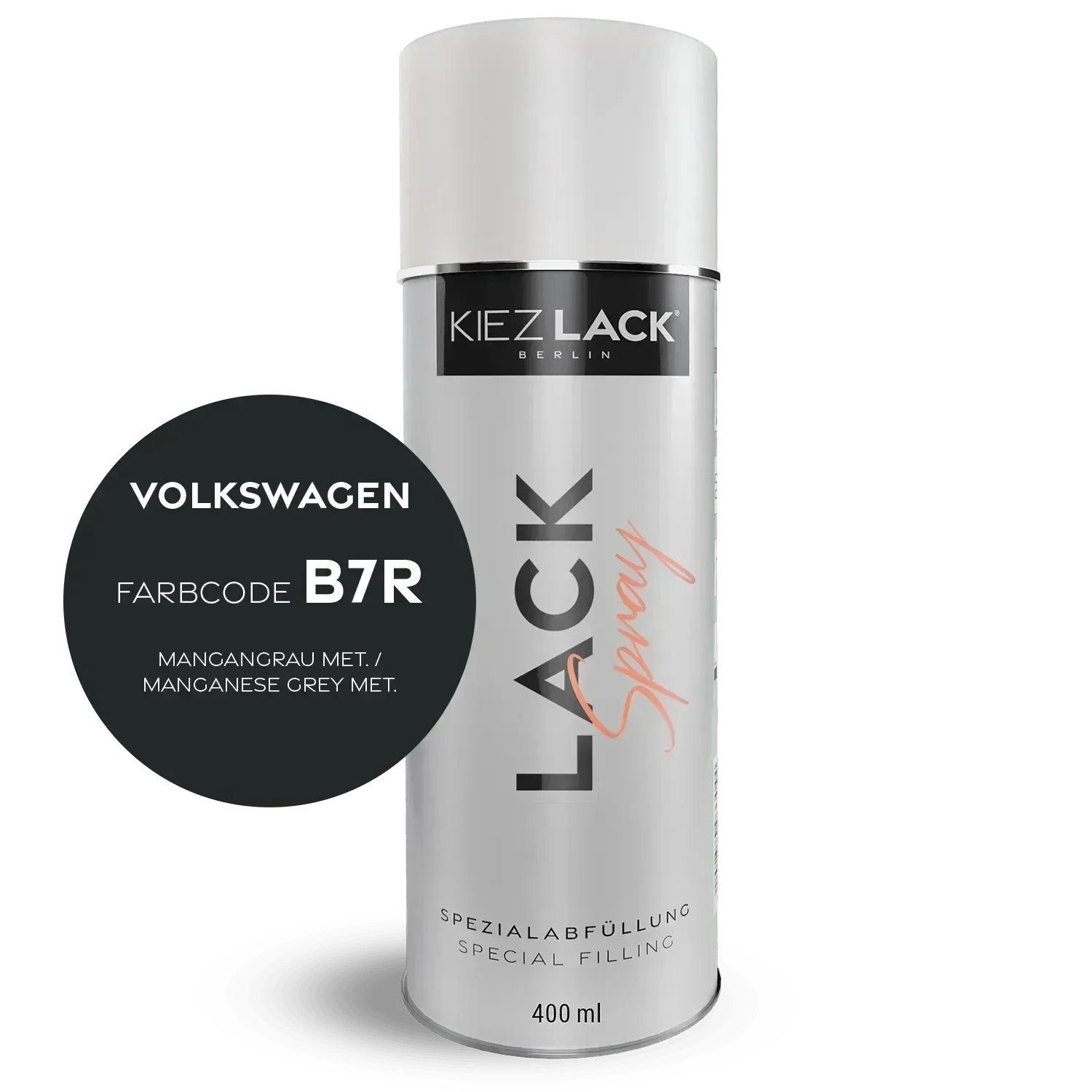 Kiezlack Lackspray Autolack Spraydose Volkswagen LB7R MANGANGRAU MET.