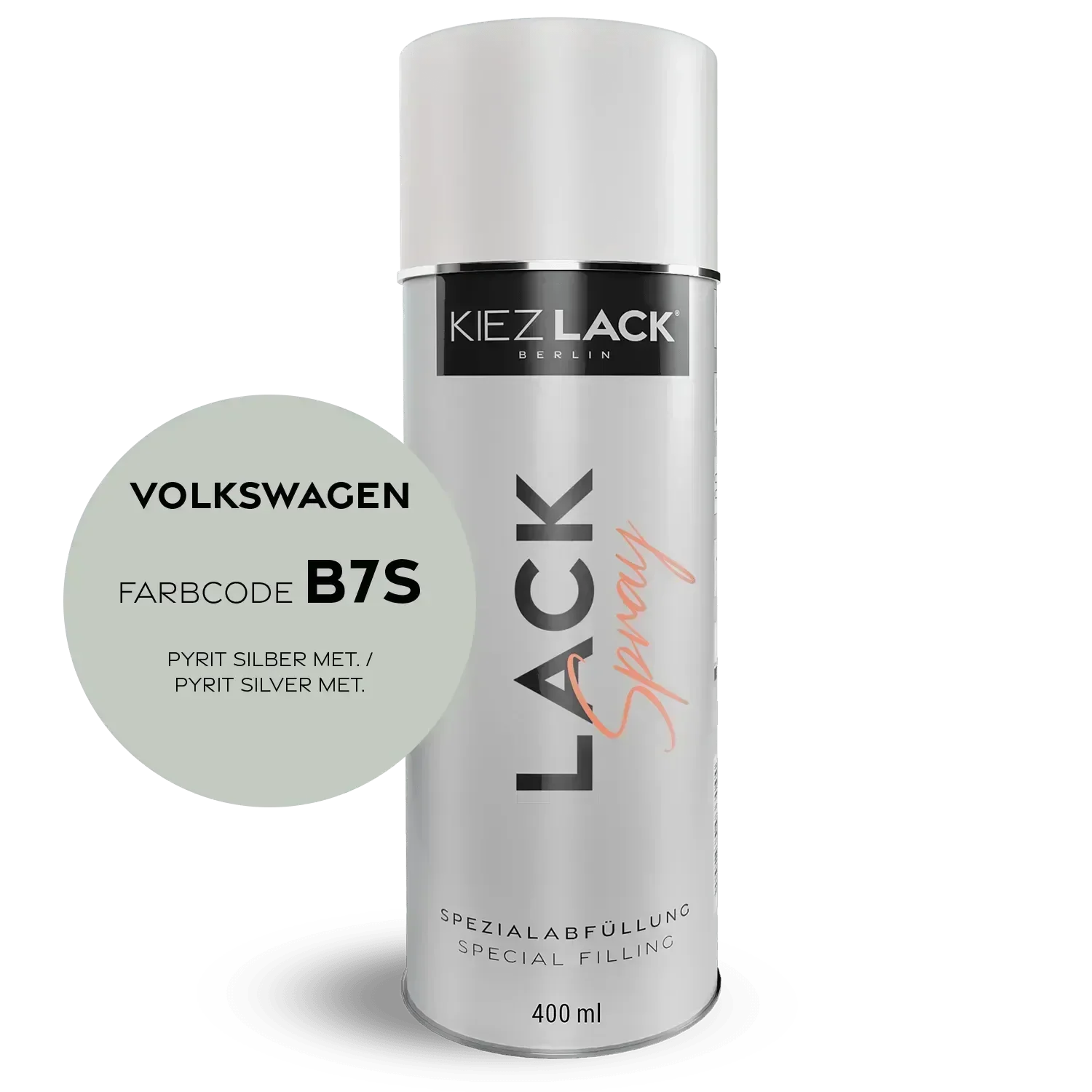 Kiezlack Lackspray Autolack Spraydose Volkswagen LB7S PYRIT SILBER MET.