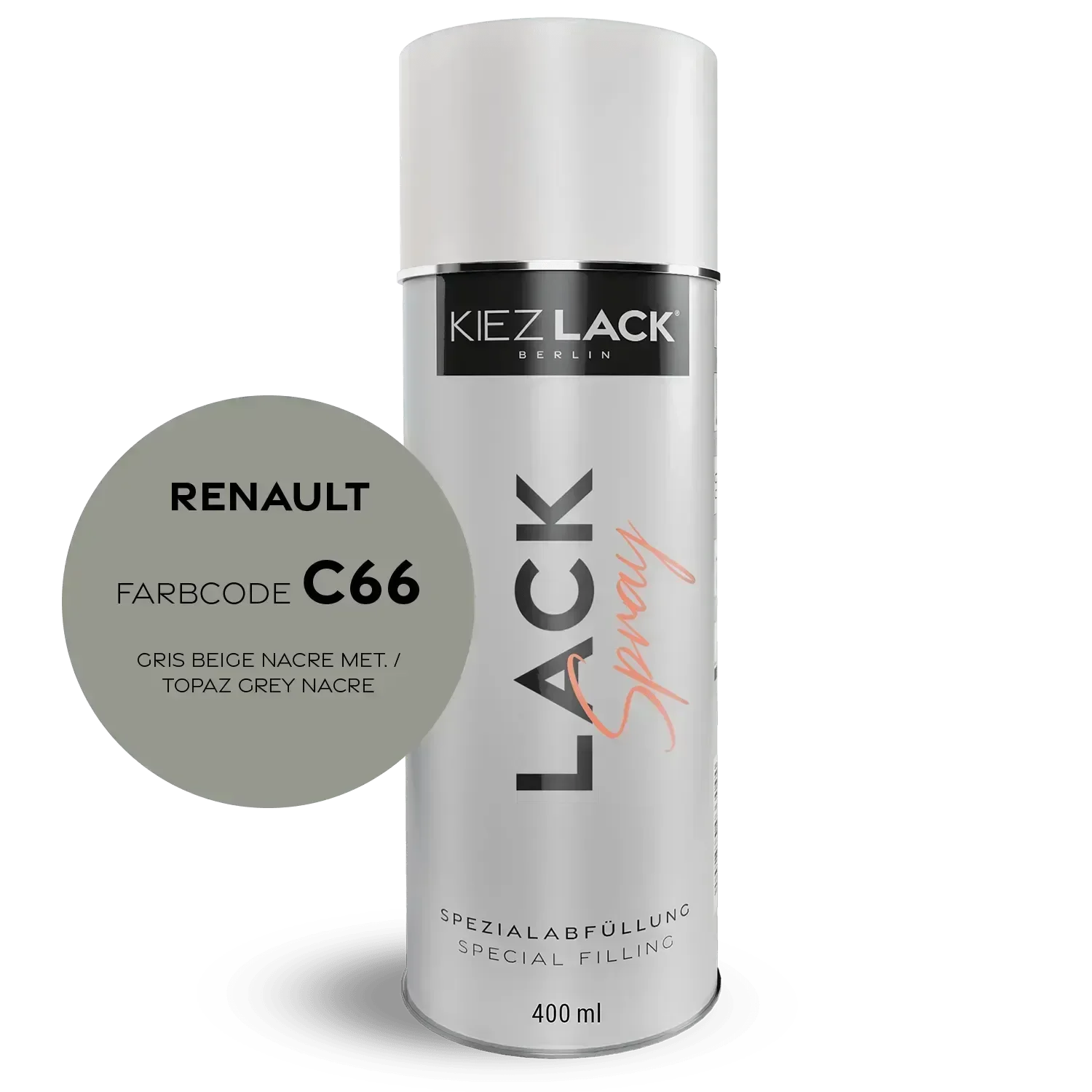 Kiezlack Autolack Spraydose Renault C66 GRIS BEIGE NACRE MET.