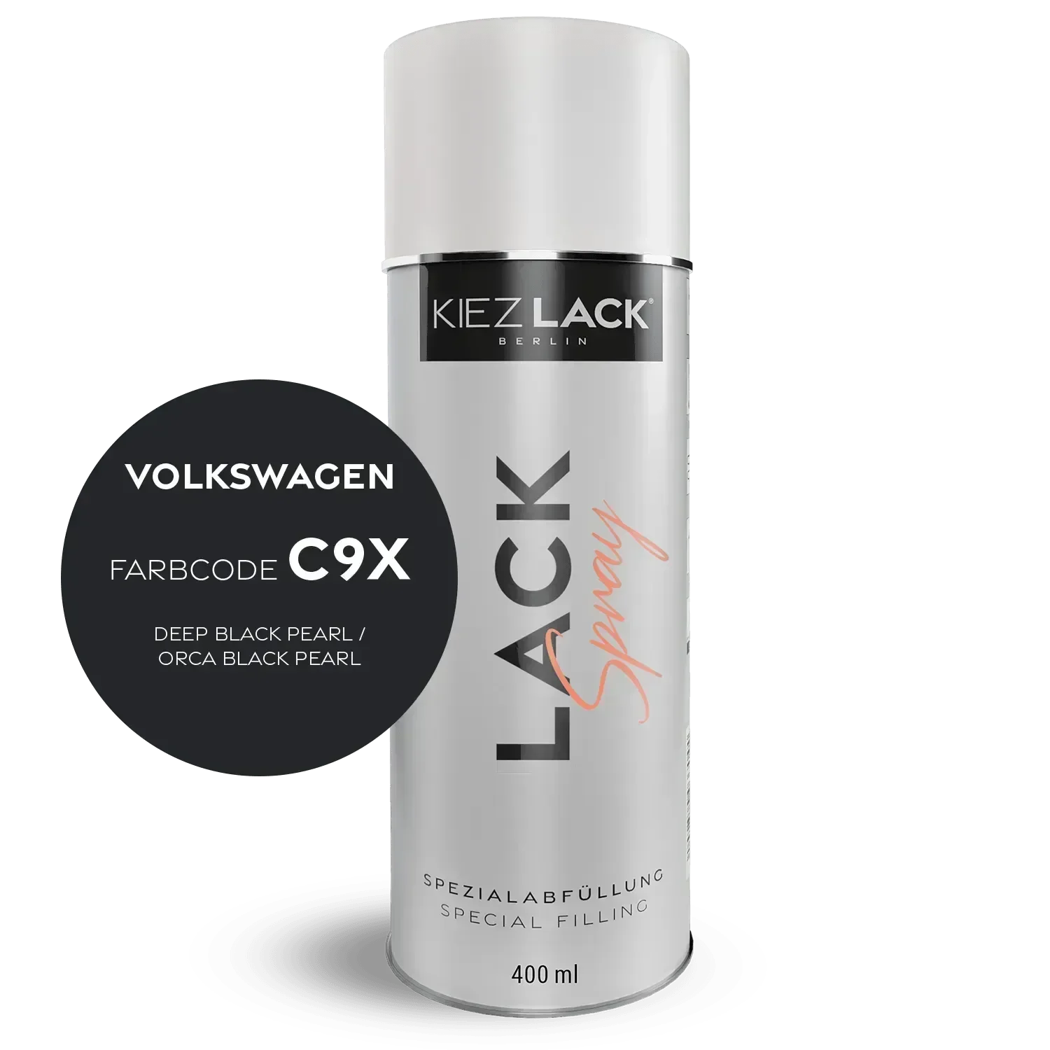 Kiezlack Lackspray Autolack Spraydose Volkswagen LC9X DEEP BLACK PEARL