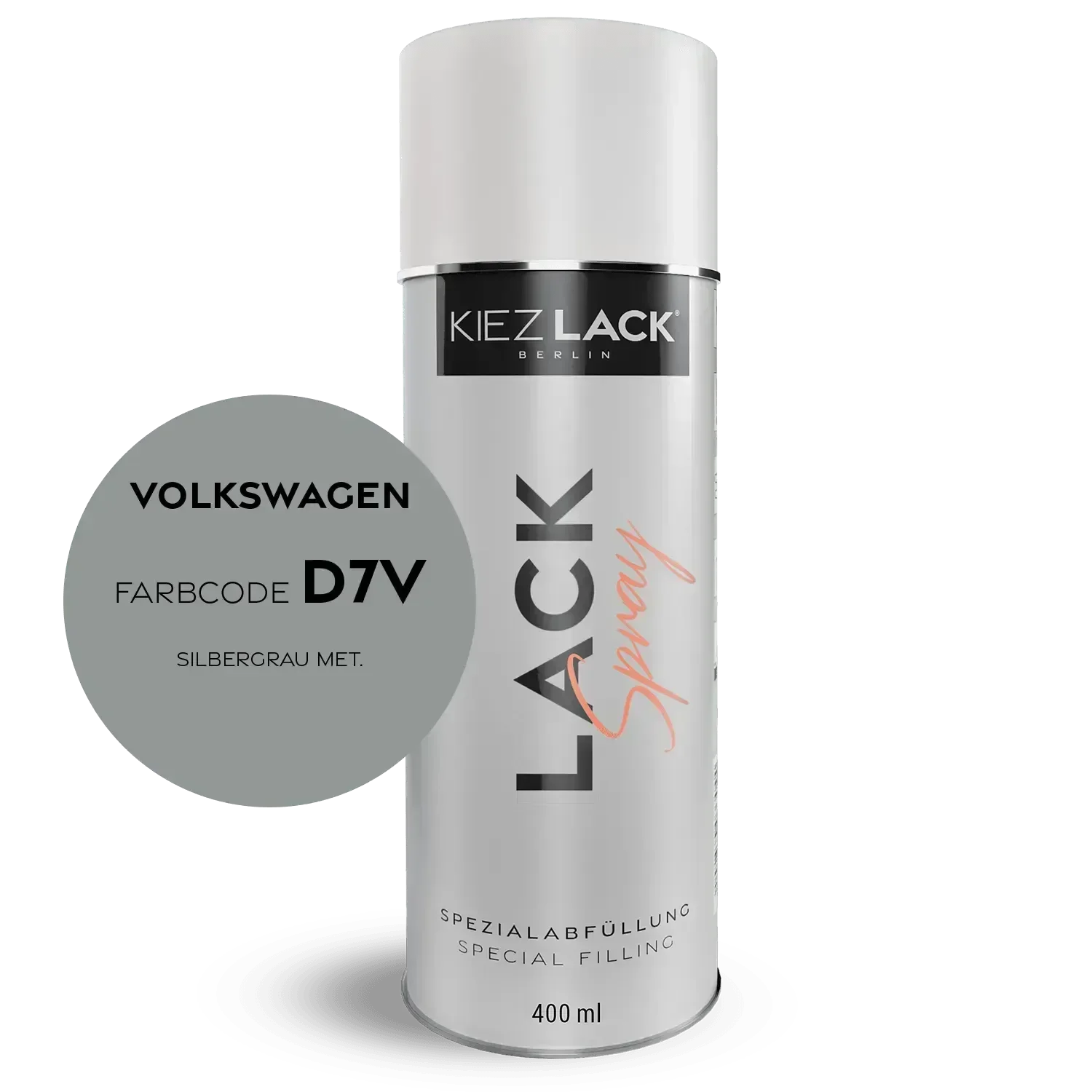 Kiezlack Lackspray Autolack Spraydose Volkswagen LD7V SILBERGRAU MET.