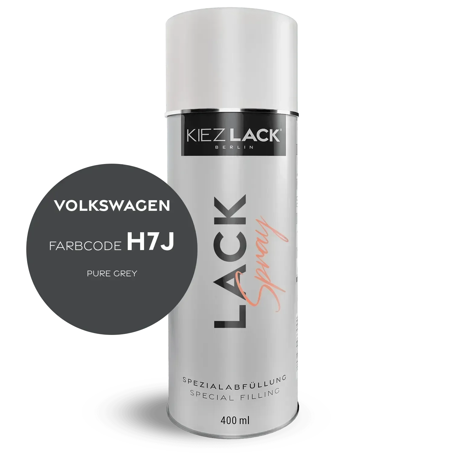 Kiezlack Lackspray Autolack Spraydose Volkswagen LH7J PURE GREY