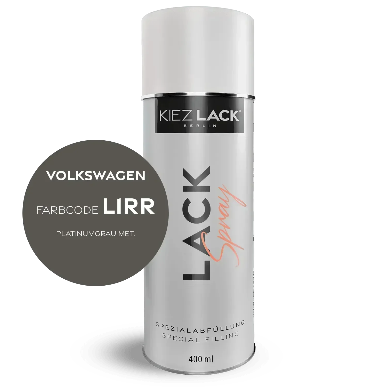 Kiezlack Lackspray Autolack Spraydose Volkswagen L1RR PLATINUMGRAU MET.