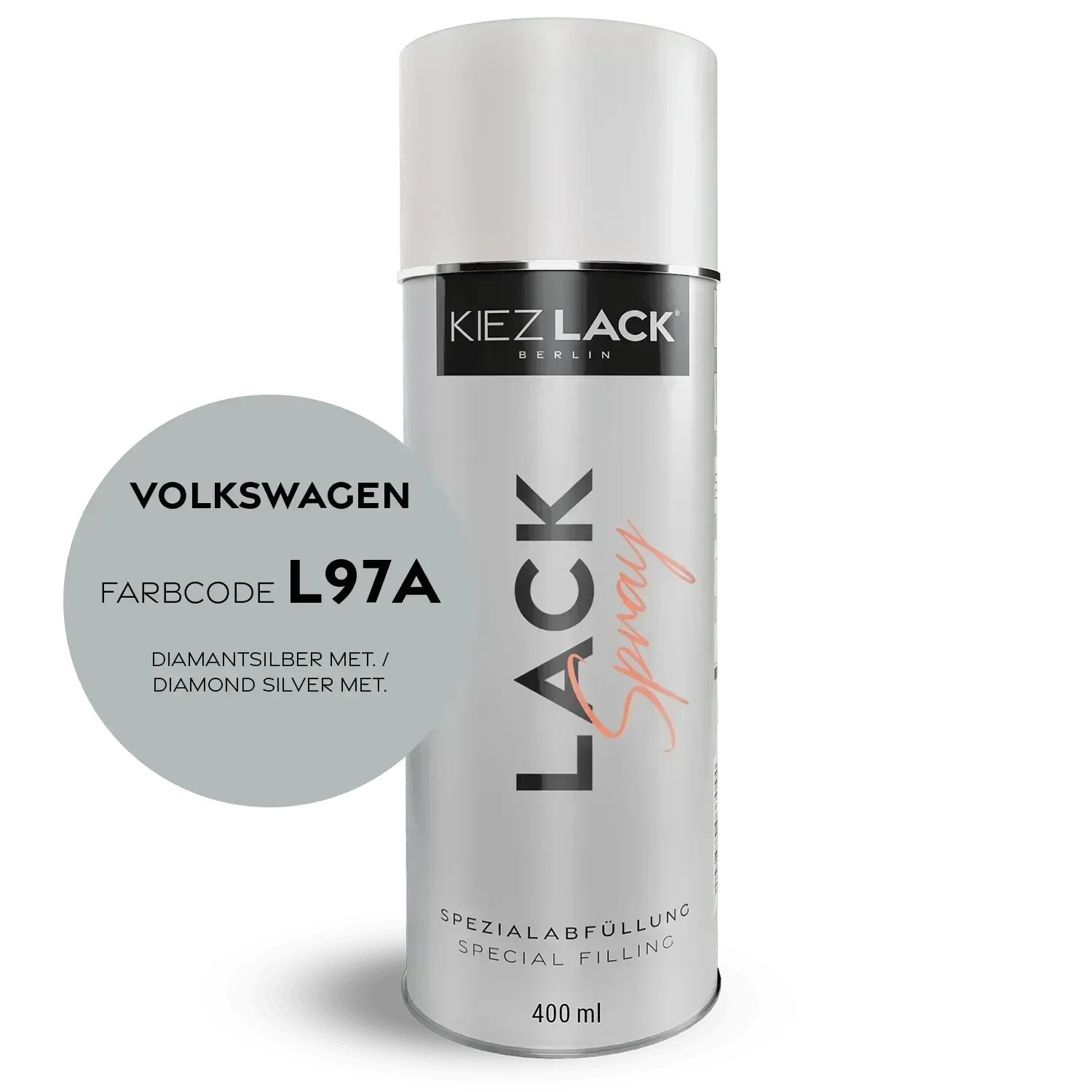 Kiezlack Lackspray Autolack Spraydose Volkswagen L97A DIAMANTSILBER MET.