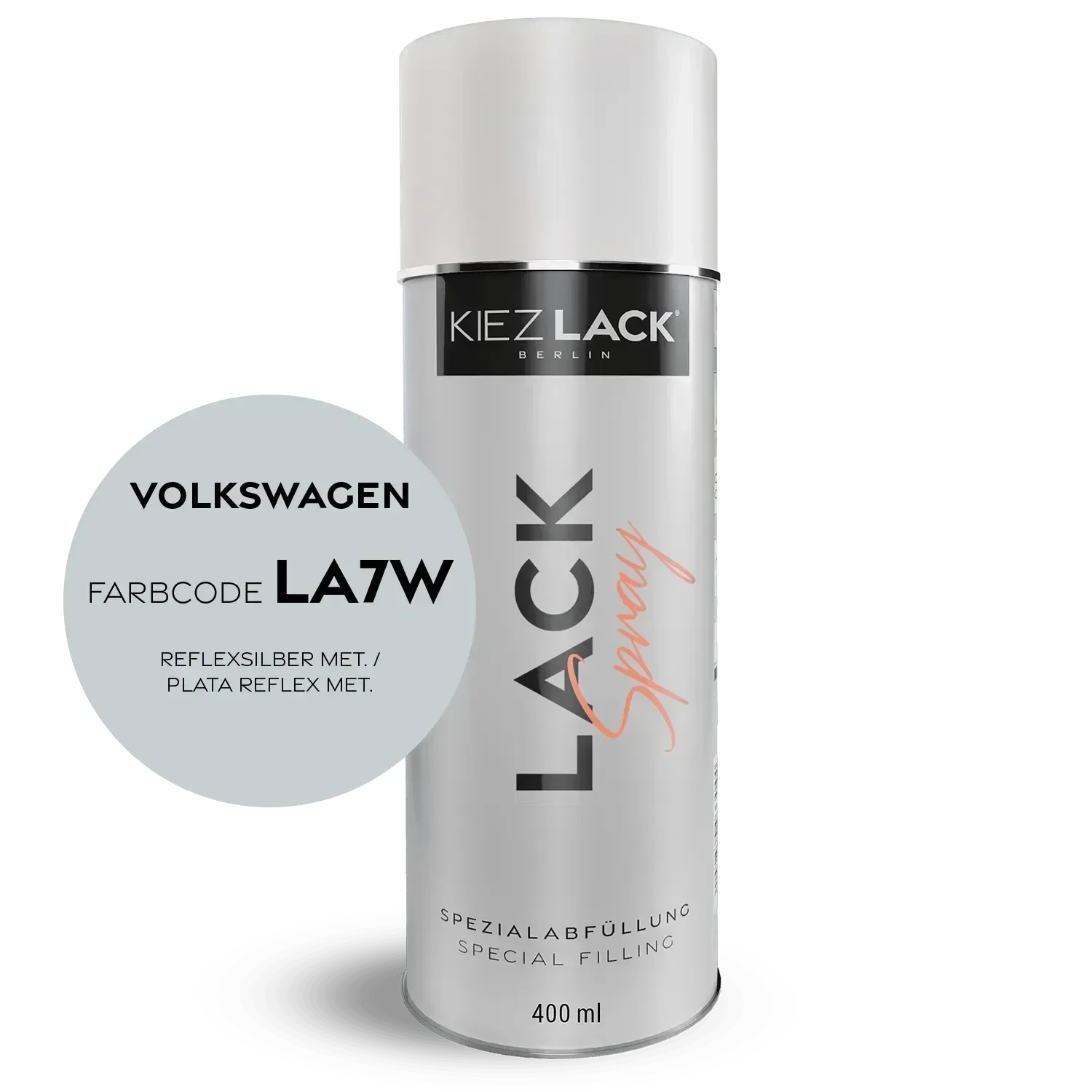 Kiezlack Lackspray Autolack Spraydose Volkswagen LA7W REFLEXSILBER MET.