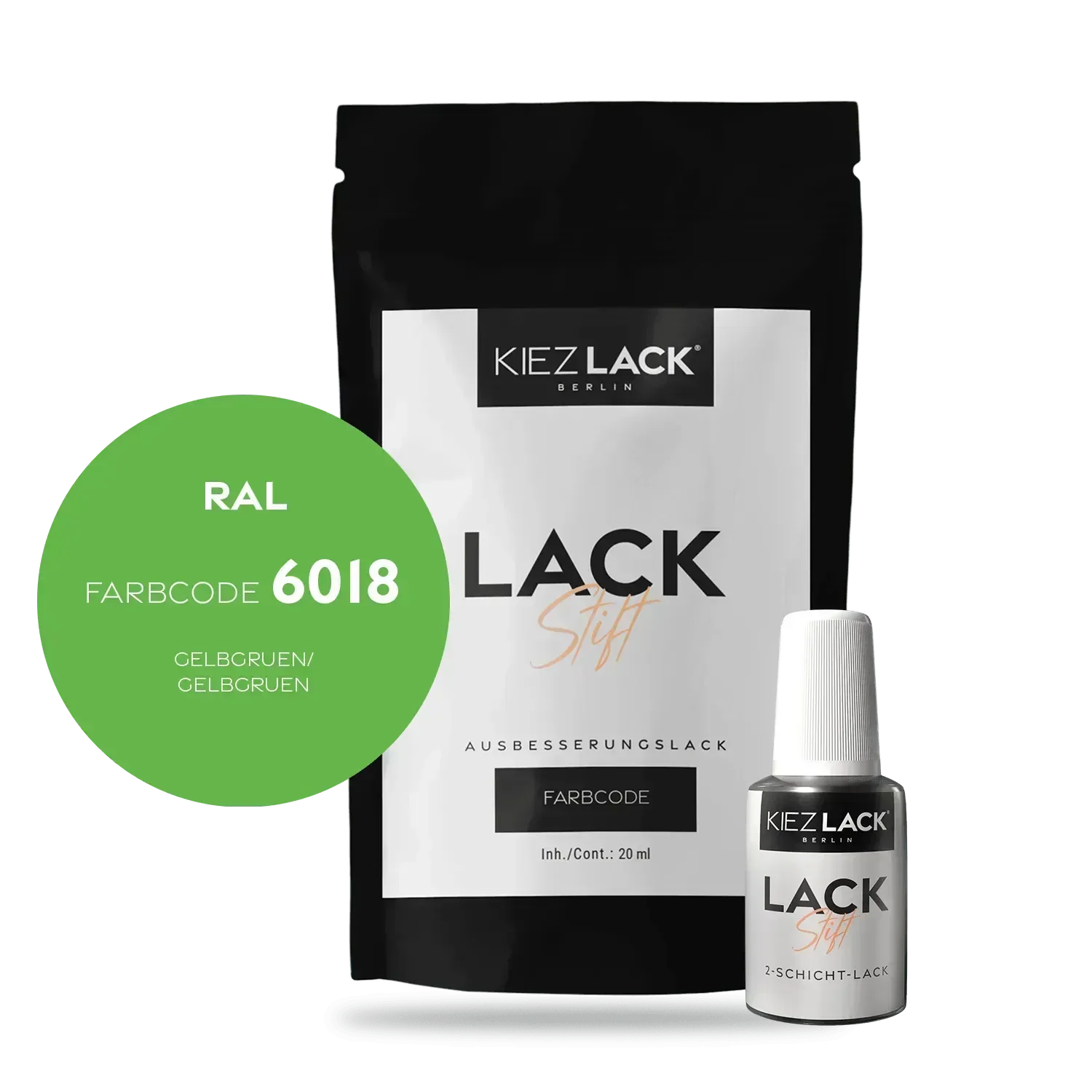 Kiezlack Lackstift Autolack Lackstift RAL 6018 GELBGRUEN