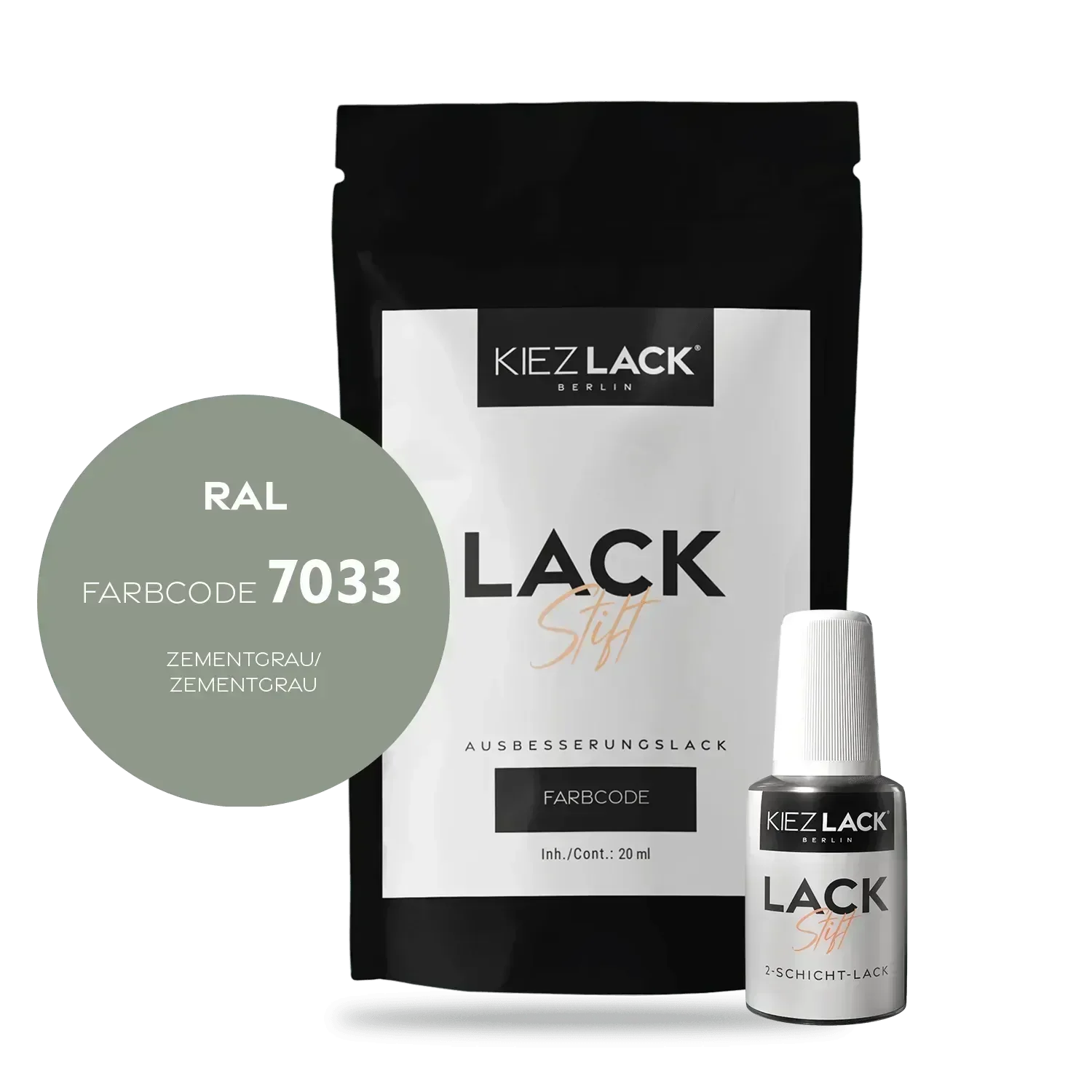 Kiezlack Lackstift Autolack Lackstift RAL 7033 ZEMENTGRAU