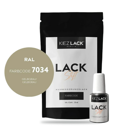 Kiezlack Lackstift Autolack Lackstift RAL 7034 GELBGRAU