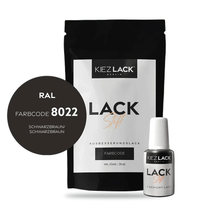 Kiezlack Lackstift Autolack Lackstift RAL 8022 SCHWARZBRAUN