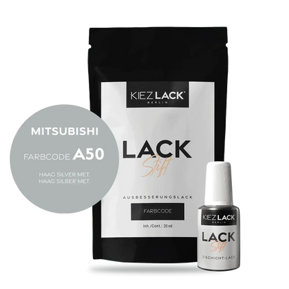 Kiezlack Lackstift Autolack Lackstift MITSUBISHI A50 HAAG SILVER MET.