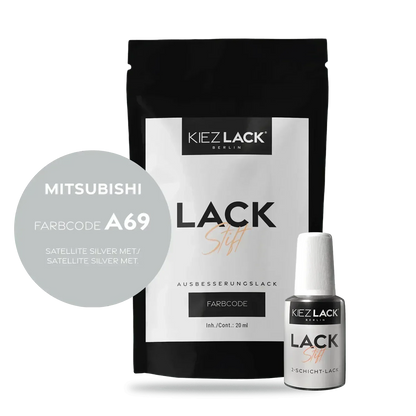 Kiezlack Lackstift Autolack Lackstift MITSUBISHI A69 SATELLITE SILVER MET.