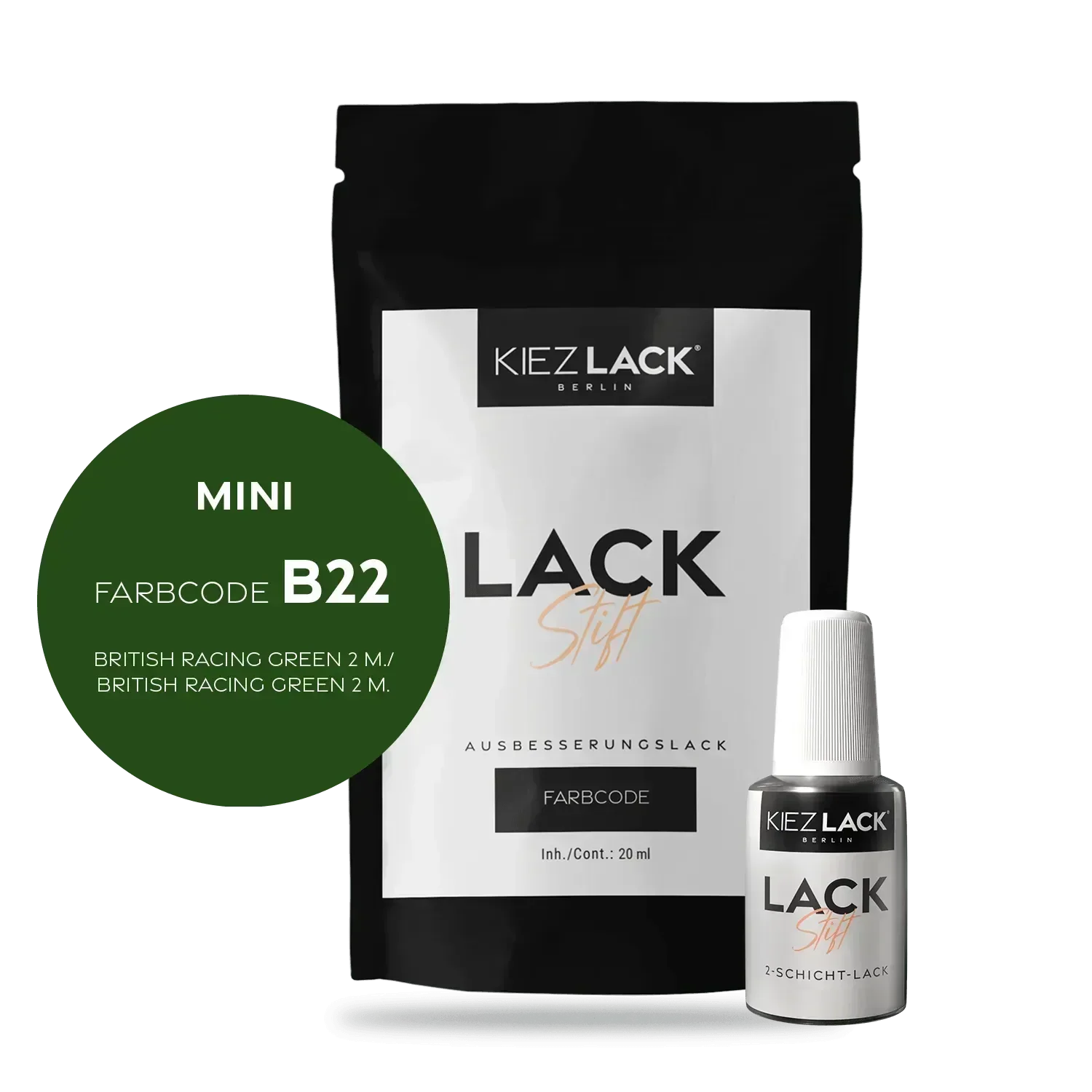 Kiezlack Lackstift Autolack Lackstift MINI B22 BRITISH RACING GREEN 2 M.