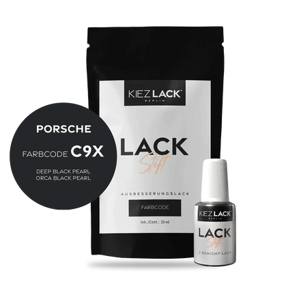 Kiezlack Lackstift Autolack Lackstift PORSCHE C9X DEEP BLACK PEARL