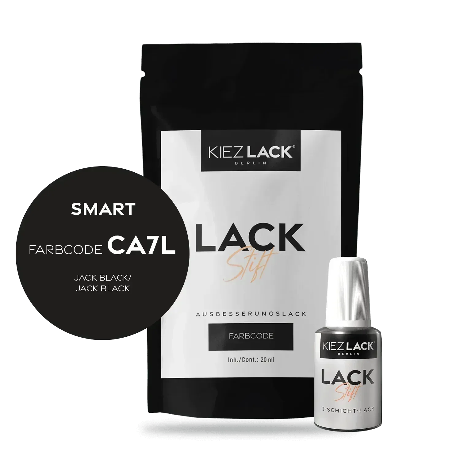 Kiezlack Lackstift Autolack Lackstift SMART CA7L JACK BLACK