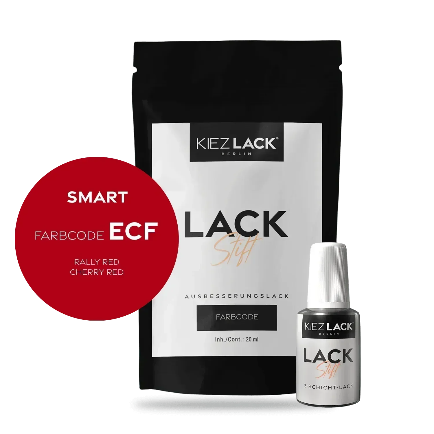 Kiezlack Lackstift Autolack Lackstift SMART ECF RALLY RED