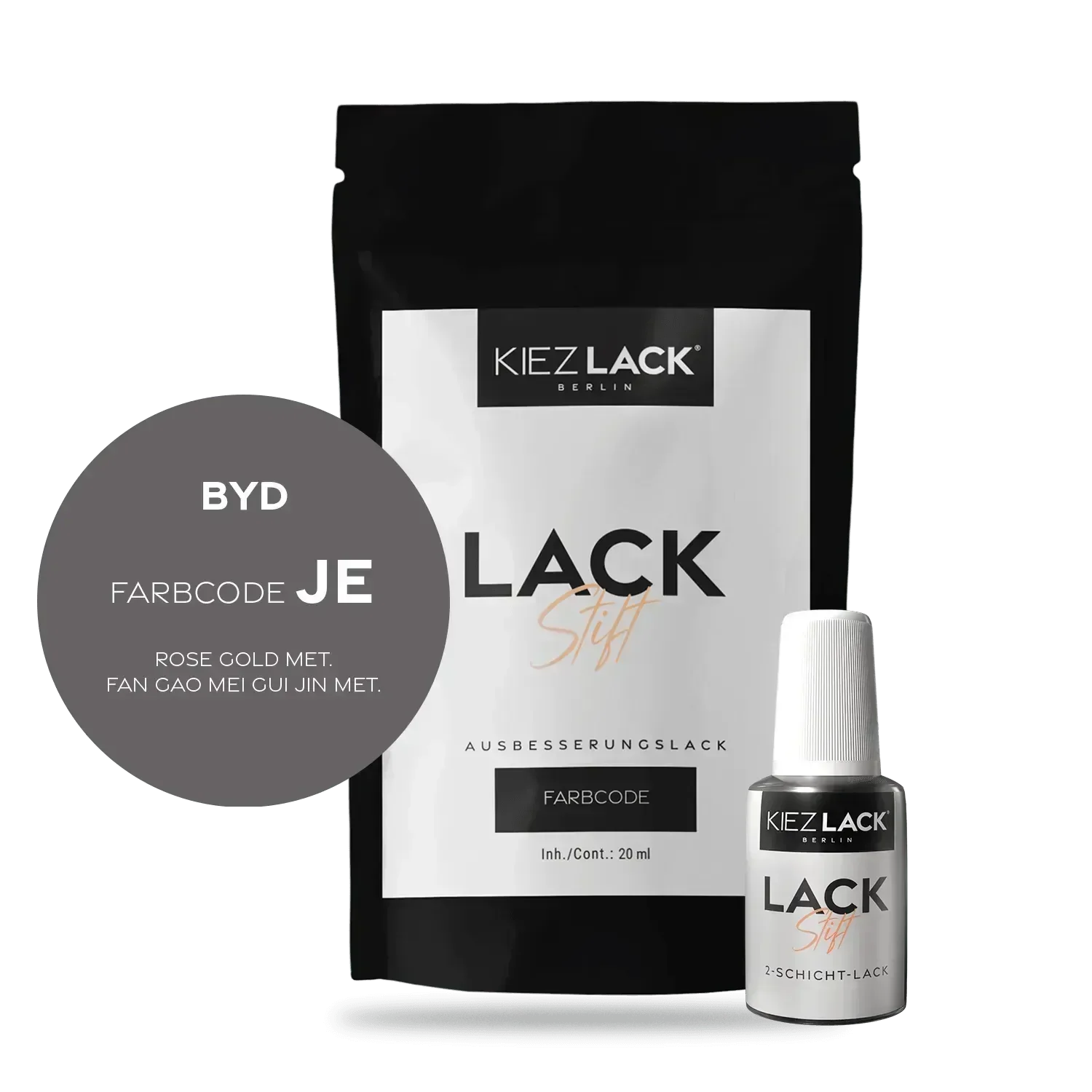 Kiezlack Lackstift Autolack Lackstift BYD JE ROSE GOLD MET.