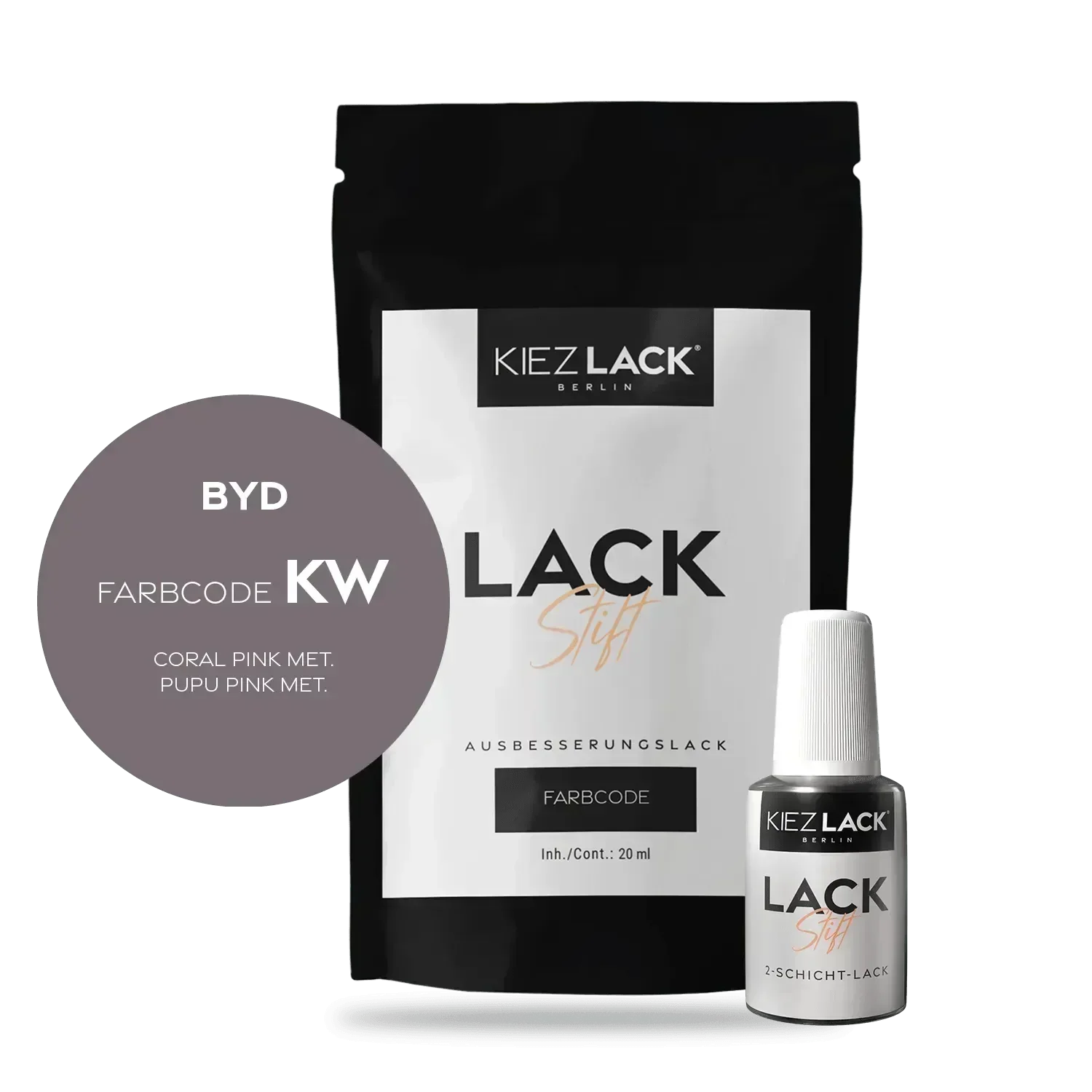 Kiezlack Lackstift Autolack Lackstift BYD KW CORAL PINK MET.