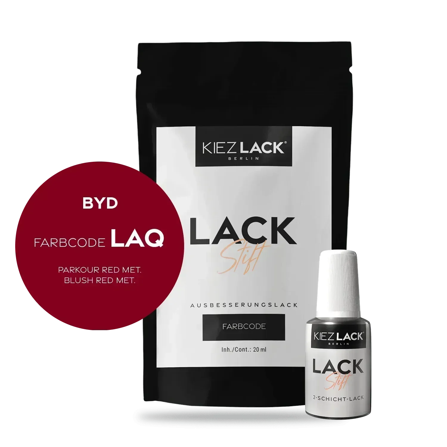 Kiezlack Lackstift Autolack Lackstift BYD LAQ PARKOUR RED MET.
