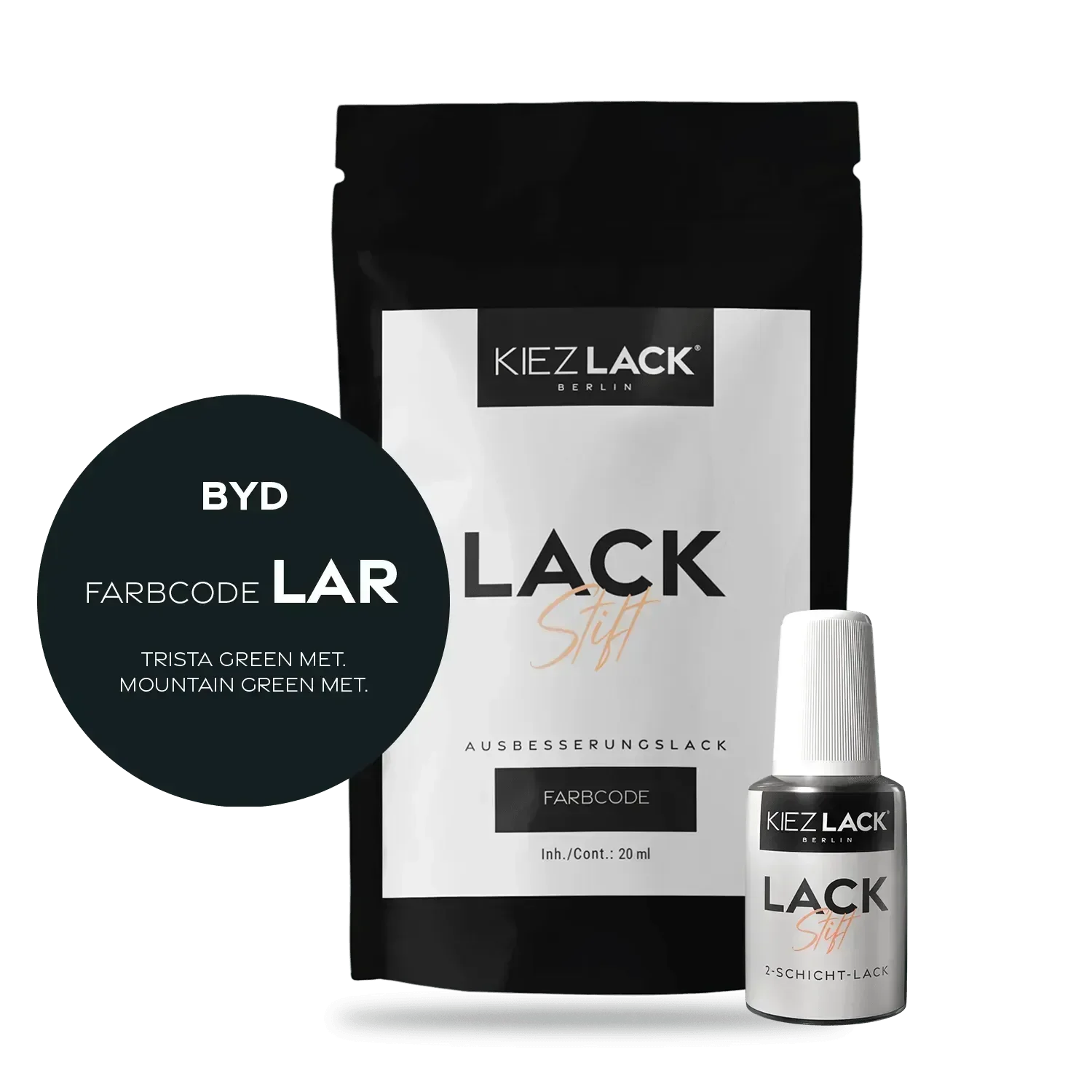 Kiezlack Lackstift Autolack Lackstift BYD LAR TRISTA GREEN MET.