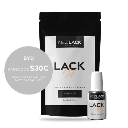 Kiezlack Lackstift Autolack Lackstift BYD S30C TITANIC SILVER PEARL MET.