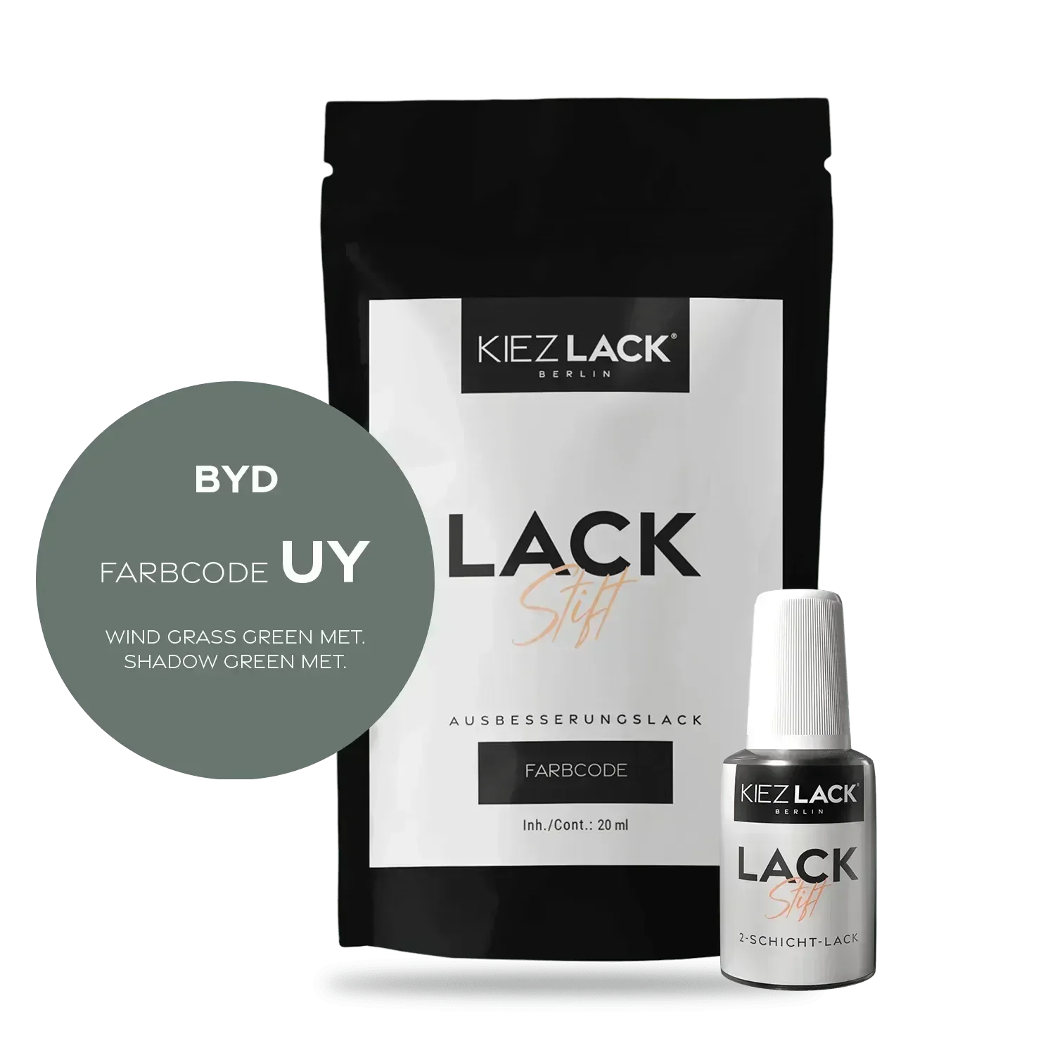 Kiezlack Lackstift Autolack Lackstift BYD UY WIND GRASS GREEN MET.
