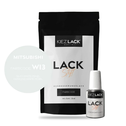 Kiezlack Lackstift Autolack Lackstift MITSUBISHI W13 SILKY WHITE PEARL