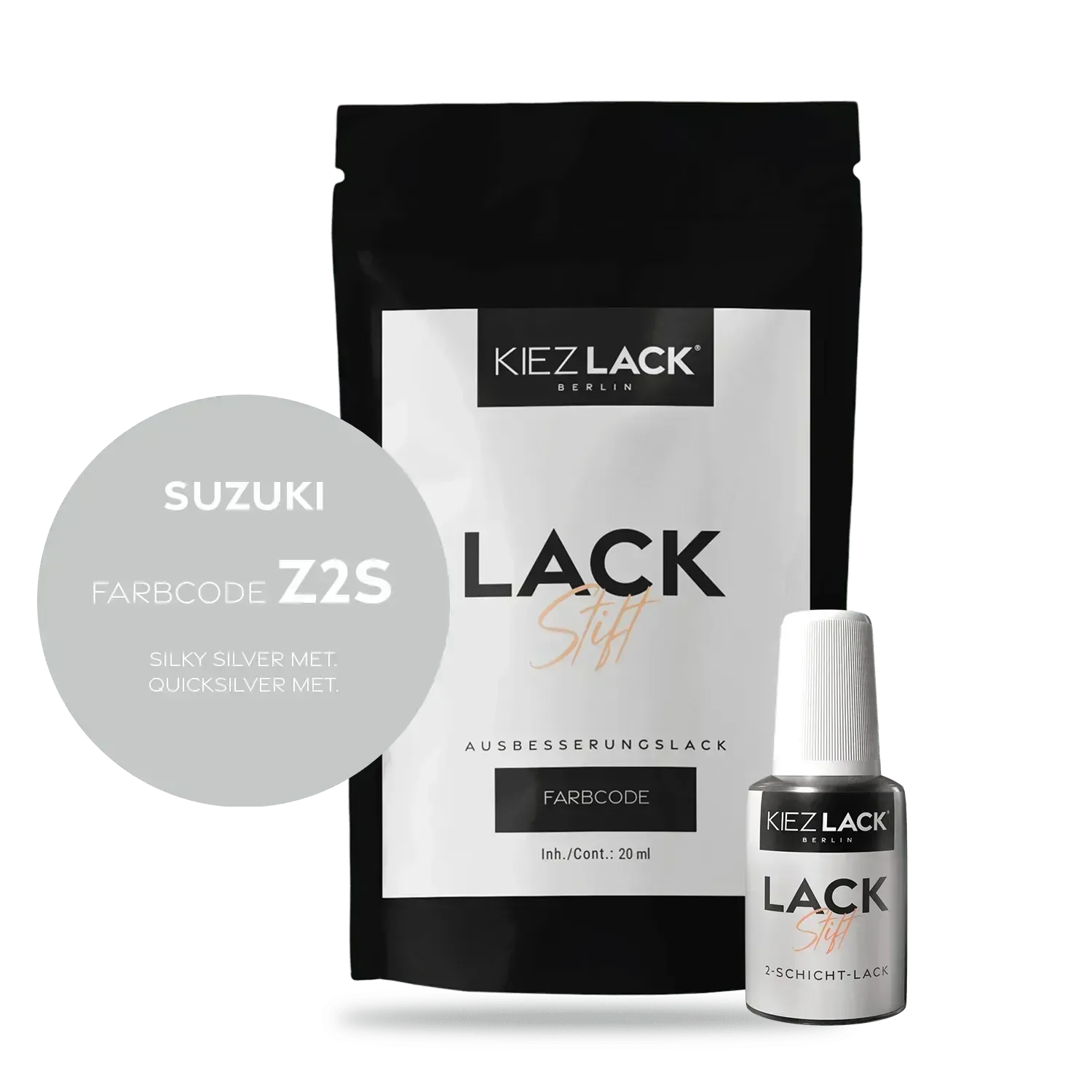 Kiezlack Lackstift Autolack Lackstift SUZUKI Z2S SILKY SILVER MET.