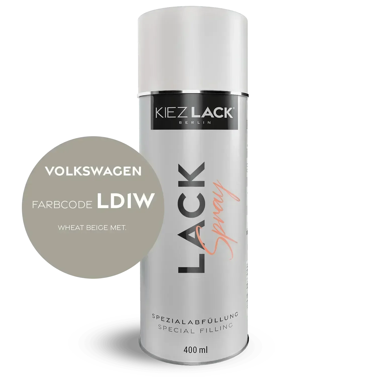 Kiezlack Lackspray Autolack Spraydose Volkswagen LD1W WHEAT BEIGE MET.