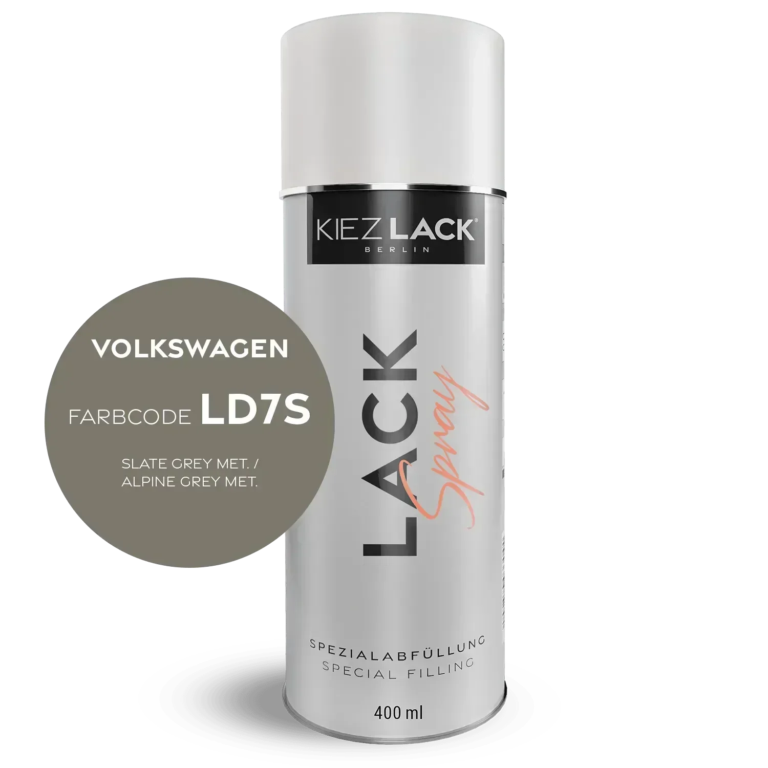Kiezlack Lackspray Autolack Spraydose Volkswagen LD7S SLATE GREY MET.