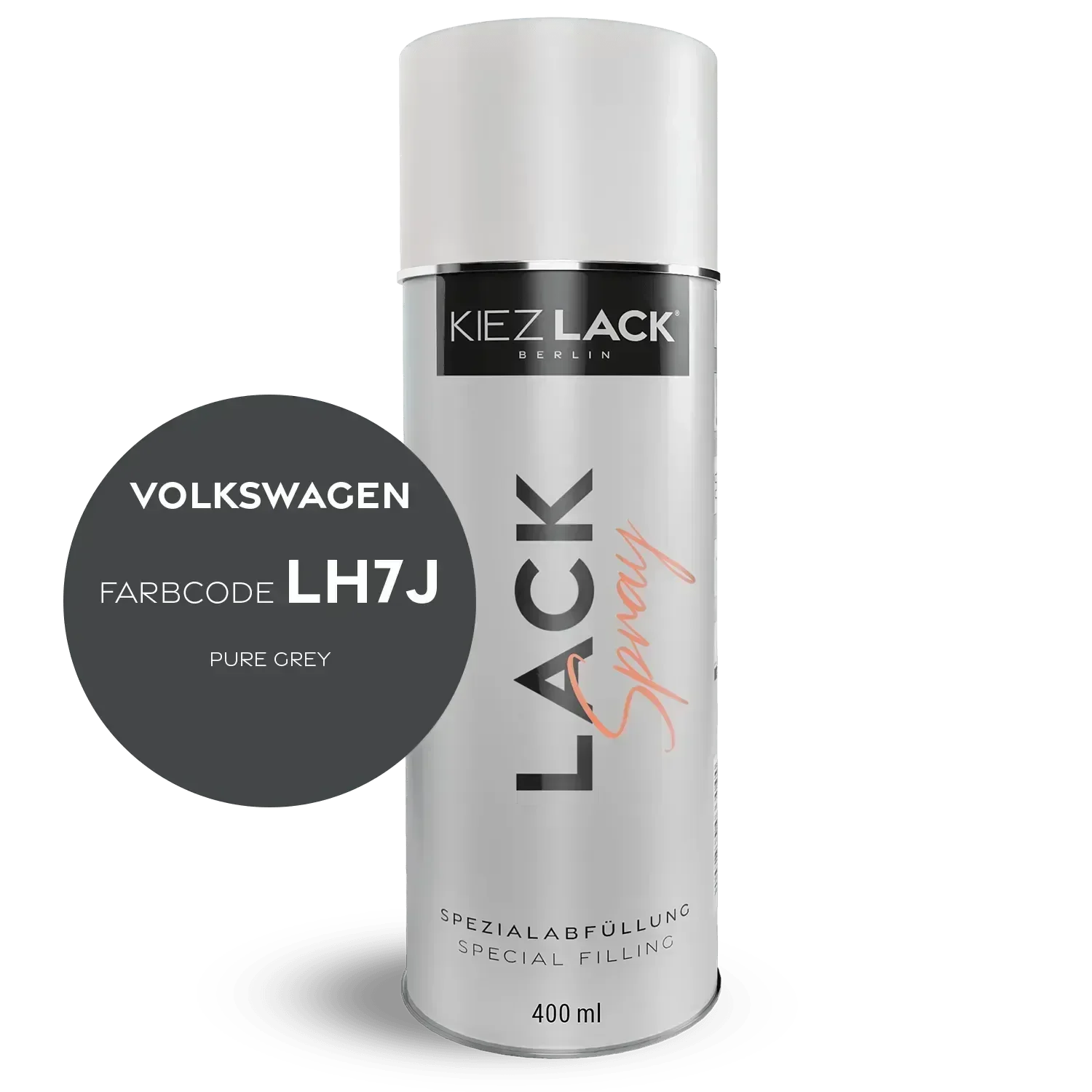 Kiezlack Lackspray Autolack Spraydose Volkswagen LH7J PURE GREY