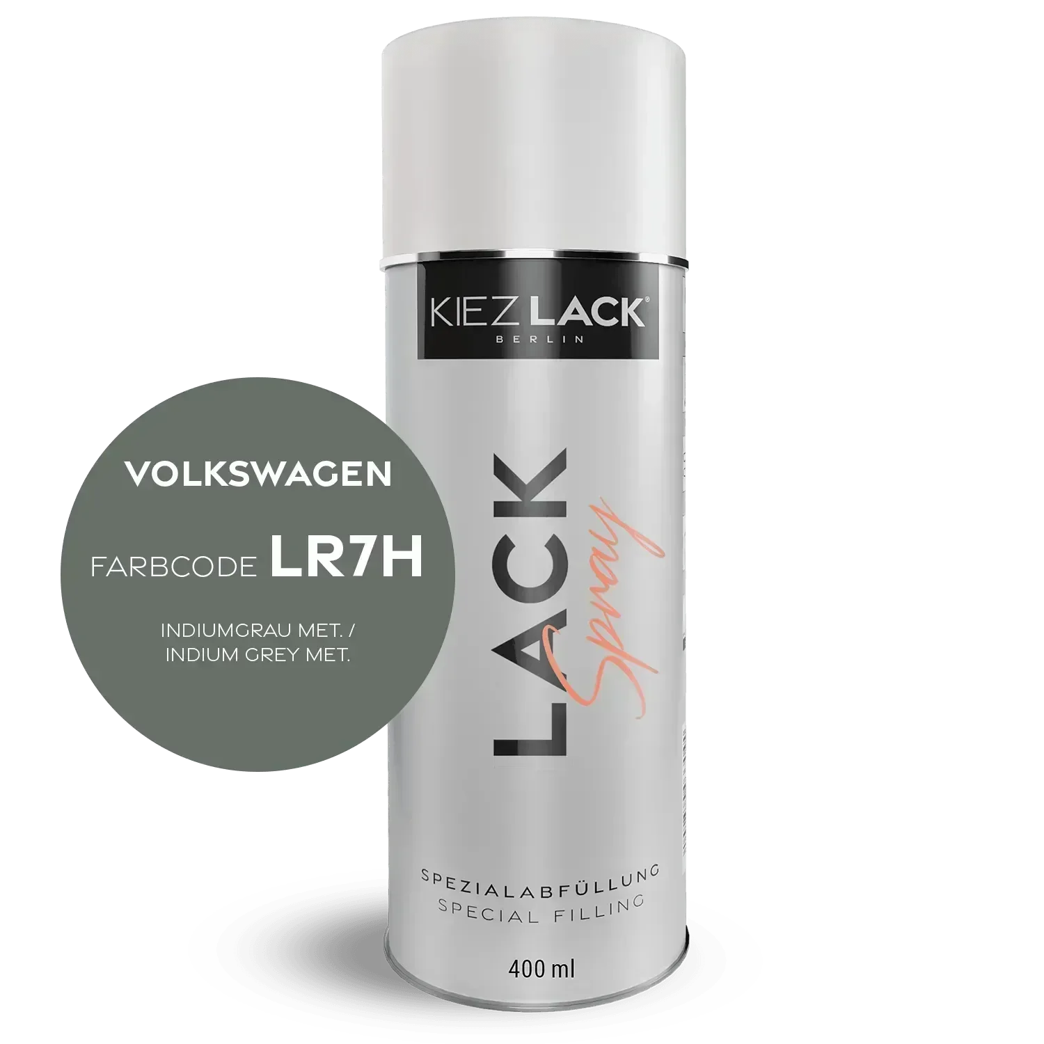 Kiezlack Lackspray Autolack Spraydose Volkswagen LR7H INDIUMGRAU MET.