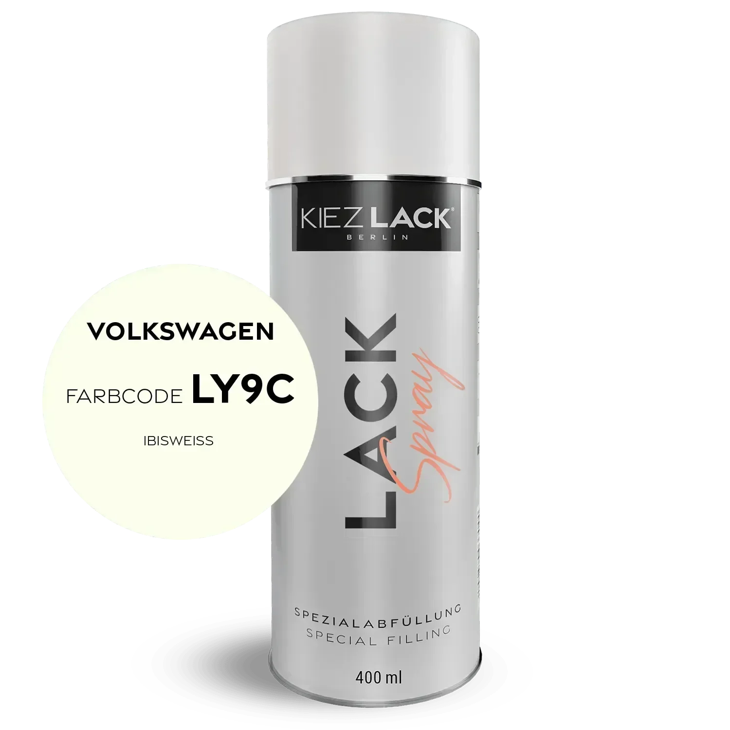 Kiezlack Lackspray Autolack Spraydose Volkswagen LY9C IBISWEISS