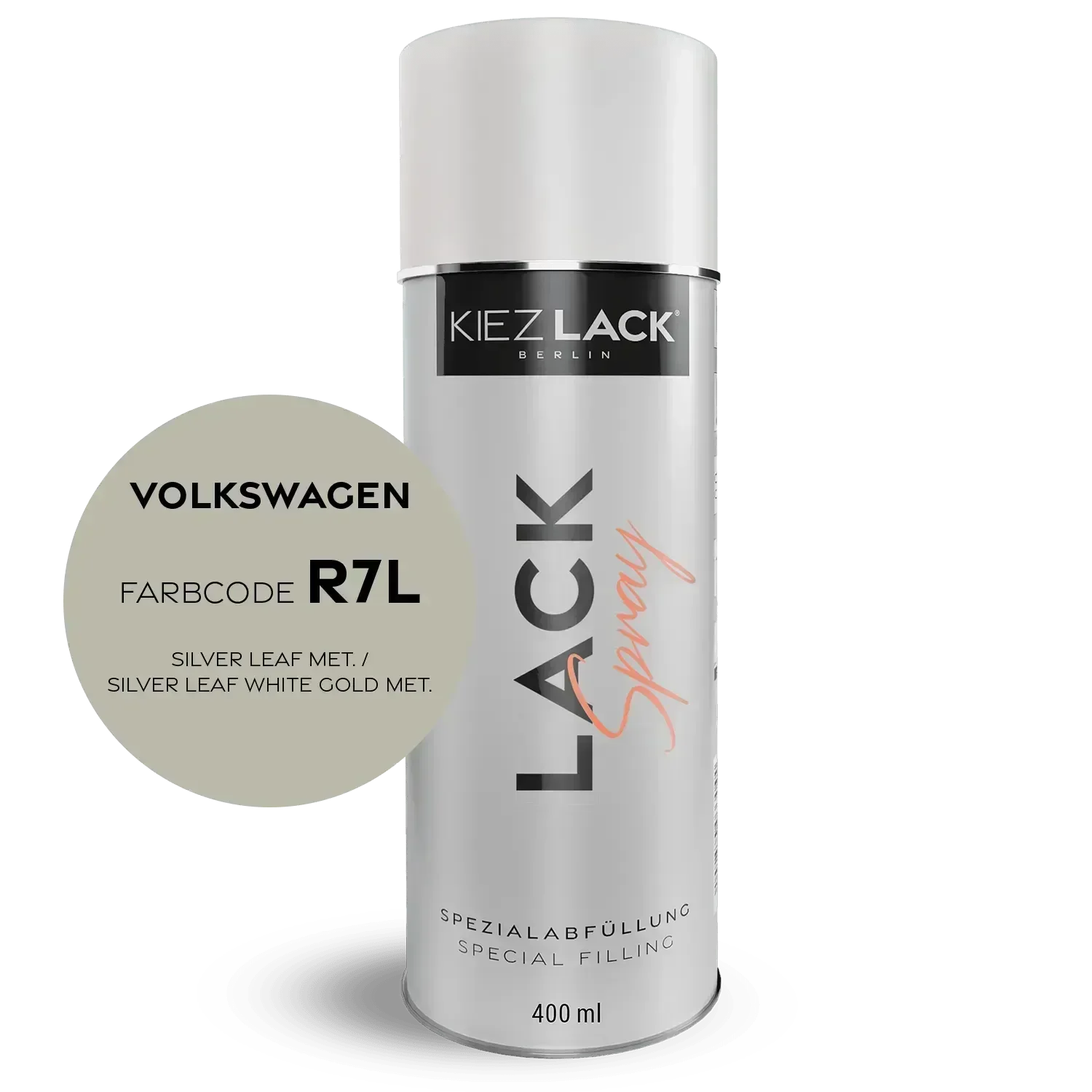 Kiezlack Lackspray Autolack Spraydose Volkswagen R7L SILVER LEAF MET.