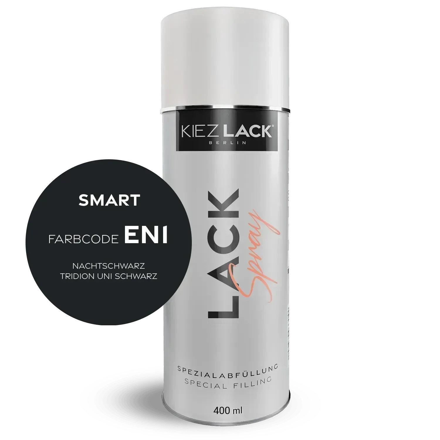 Kiezlack Lackspray Autolack Spraydose SMART EN1 NACHTSCHWARZ Lackspray