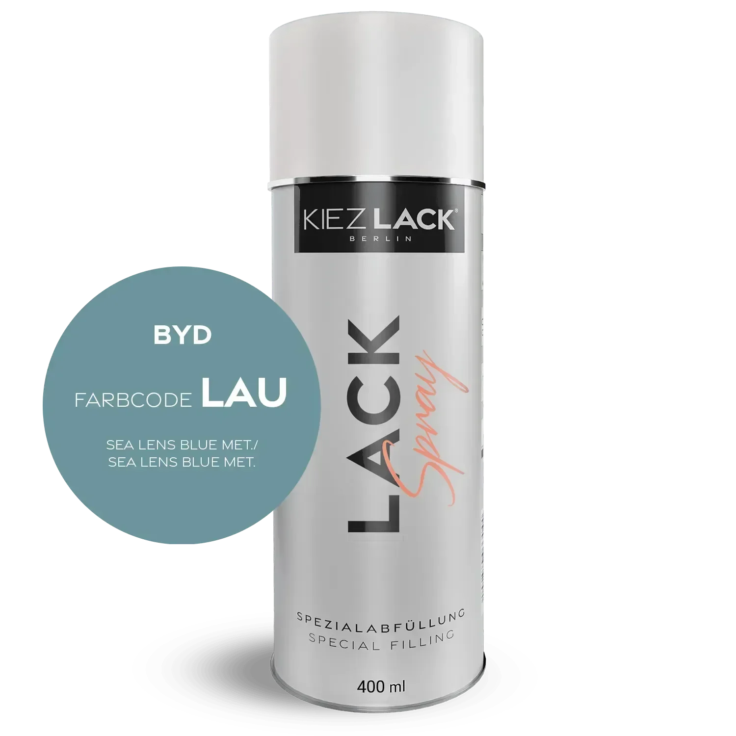 Kiezlack Lackspray Autolack Spraydose BYD LAU SEA LENS BLUE MET. Lackspray