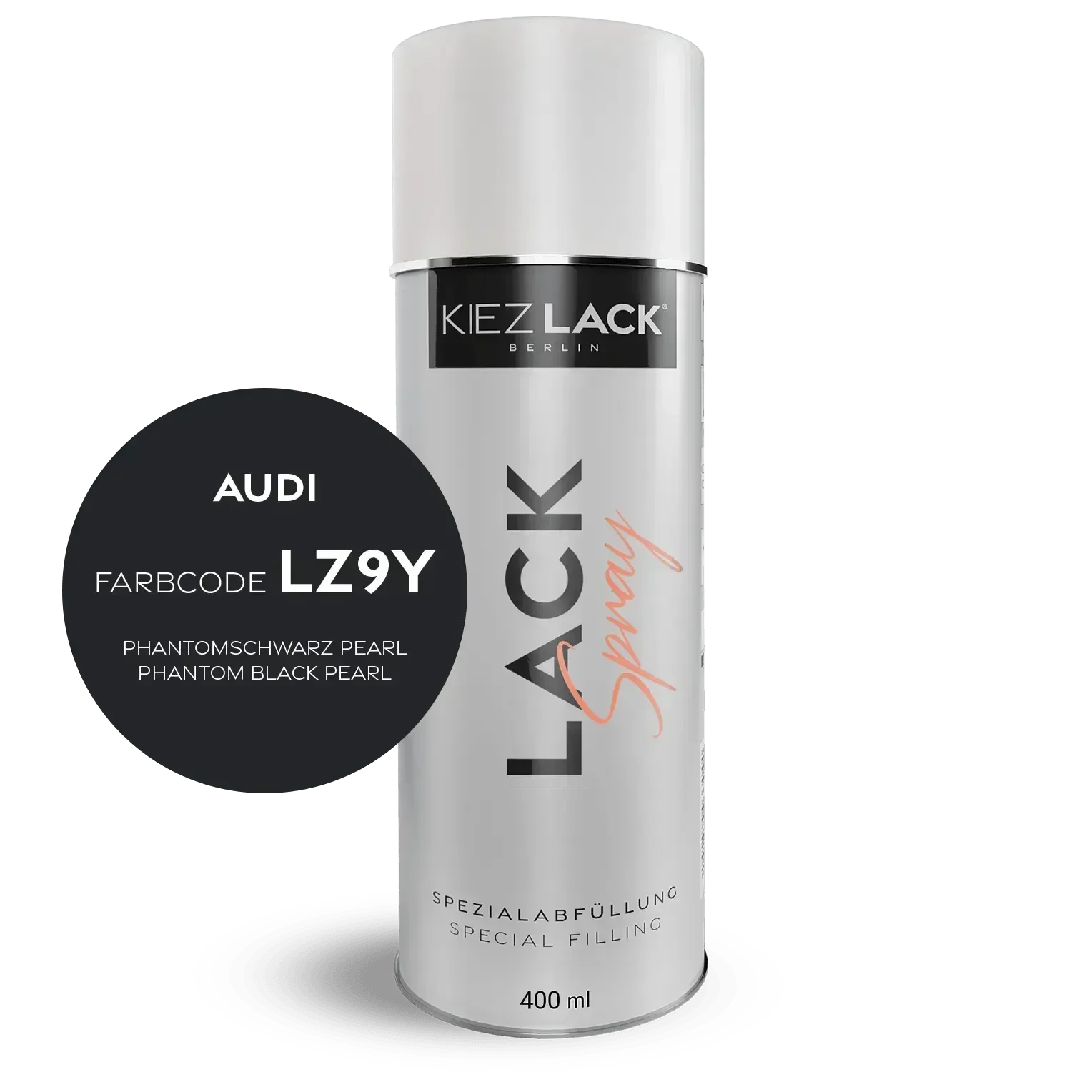Kiezlack Lackspray Autolack Spraydose AUDI LZ9Y PHANTOMSCHWARZ Pearl Lackspray