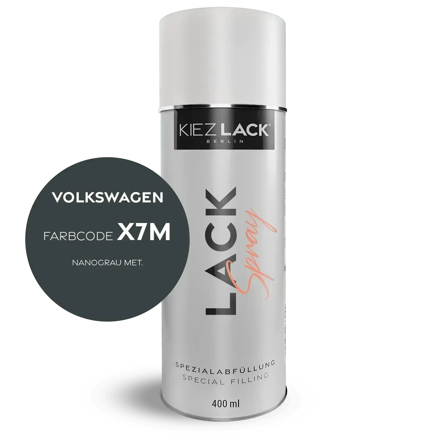 Kiezlack Lackspray Autolack Spraydose Volkswagen X7M NANOGRAU MET.