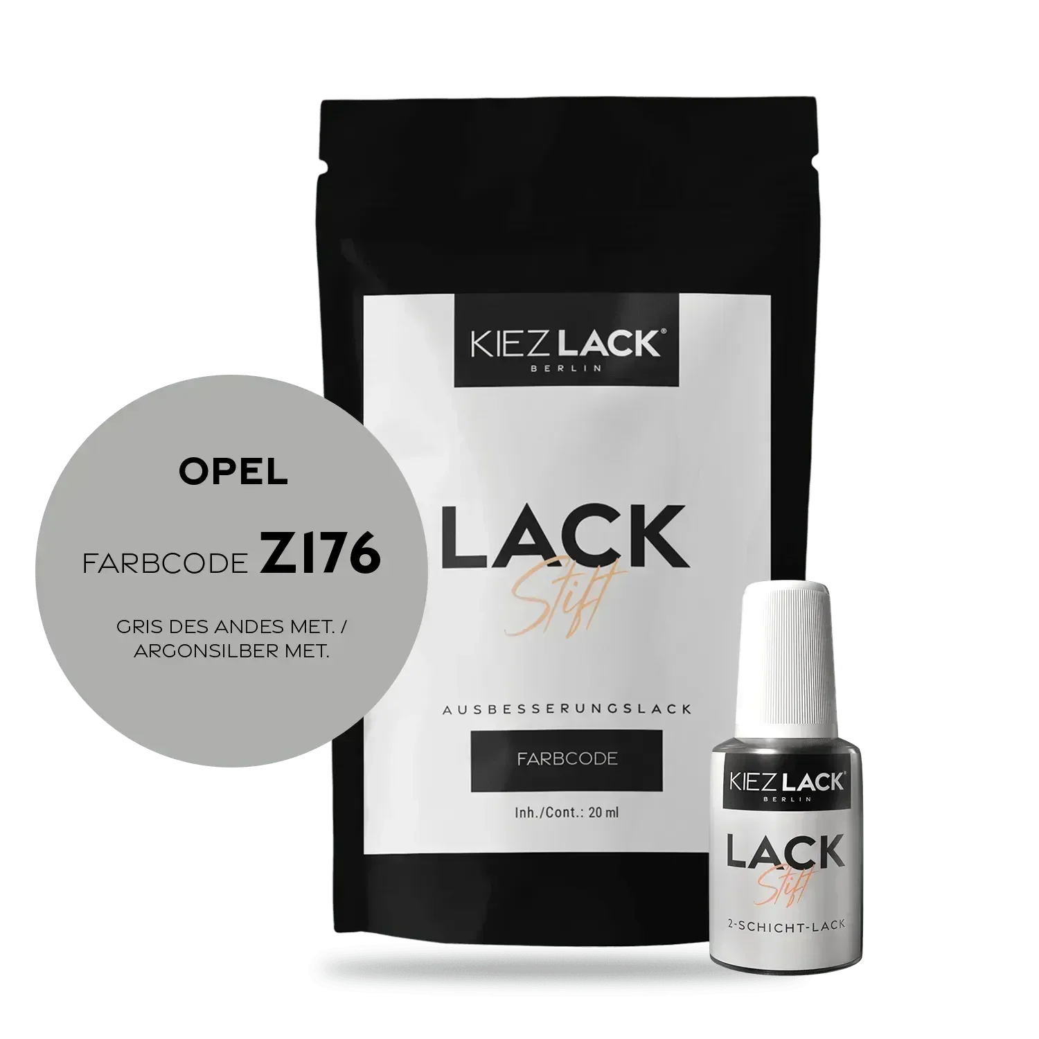 Kiezlack Lackstift Autolack Lackstift OPEL Z176 GRIS DES ANDES MET.